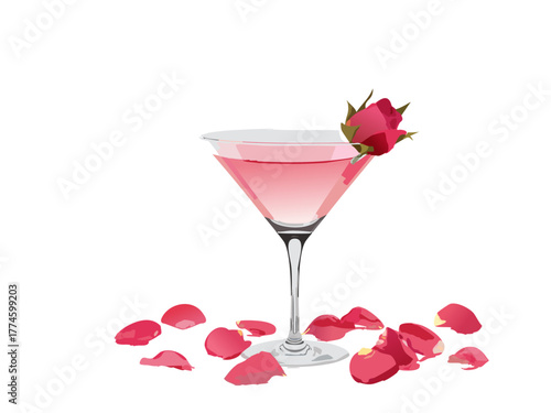 Cocktail Vector isolated or on white background. Mocktail. Summer soda	
