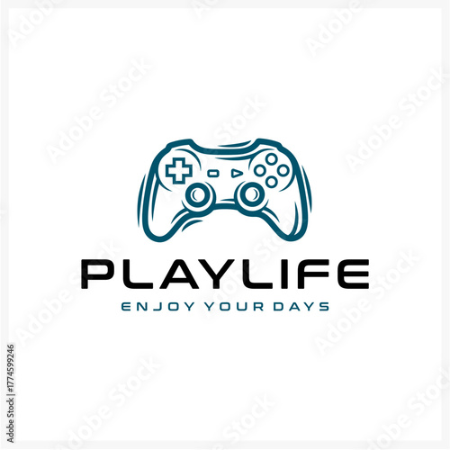 Dynamic line art illustration of a modern video game controller, symbolizing entertainment, fun, and a passion for interactive digital experiences. Perfect for gaming-related content