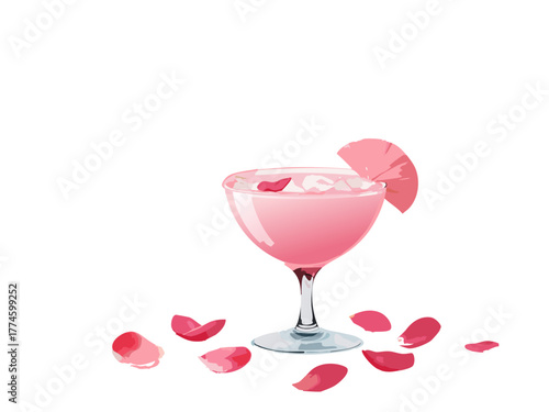 Cocktail Vector isolated or on white background. Mocktail. Summer soda	
