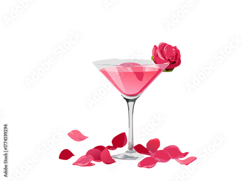 Cocktail Vector isolated or on white background. Mocktail. Summer soda	
