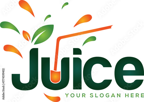 juice fruit drink fresh logo sticker emblem simple business logo