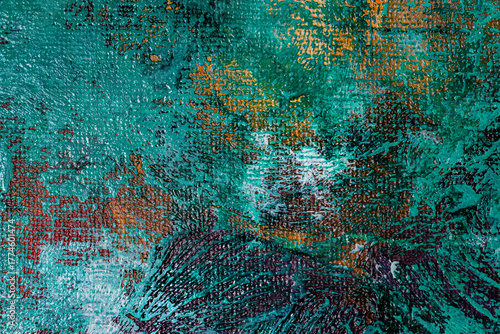 Colorful Abstract Oil Painting Closeup Background
