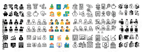 Business and finance icon set collection