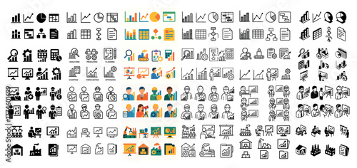 Diverse business and education icon set