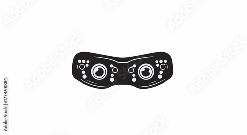 Futuristic VR headset with glowing lenses and intricate controls, symbolizing immersive technology and virtual reality.