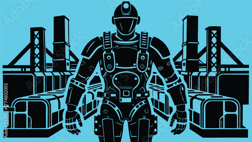 robot warrior vector illustration