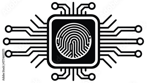 Digital finger print vector illustration symbol of unique biometric identity and security pattern for identification