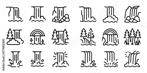 Exotic Waterfall Icons