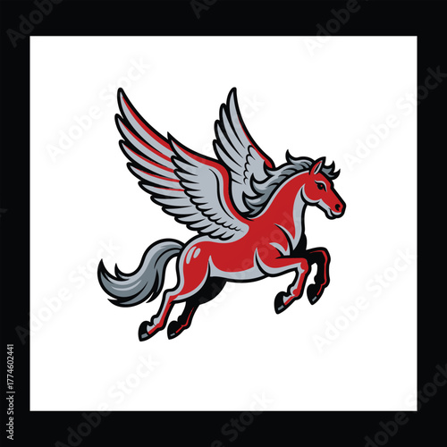 pegasus of horse vector , this pegasus has wing in Greek mythology .
