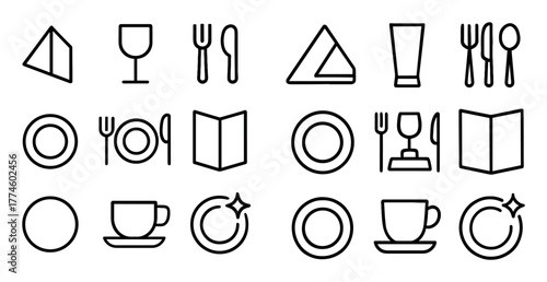 Minimalist Tableware Icons