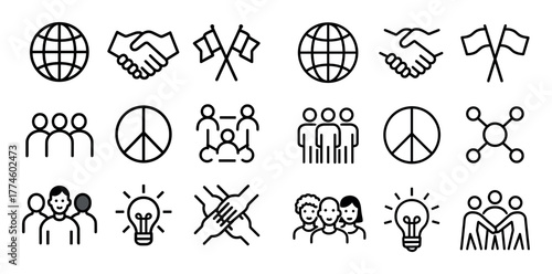 Minimalist Cooperation Icons