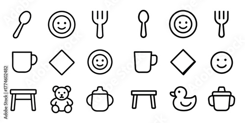 Kids Tableware Icons