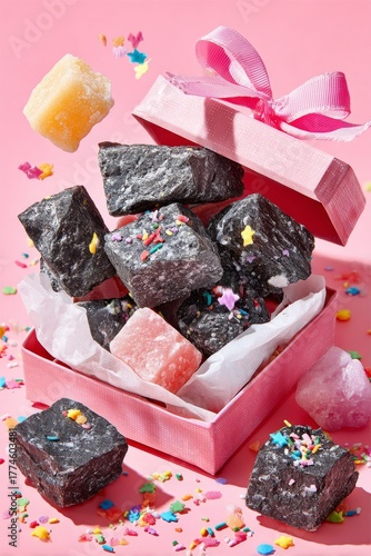 Dulces de carbón brillante en la celebración del Día de Reyes