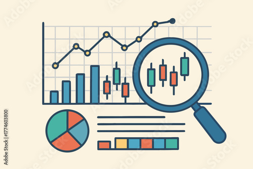 Modern Finance Visualization – Charts, Graphs, and Analysis Icons