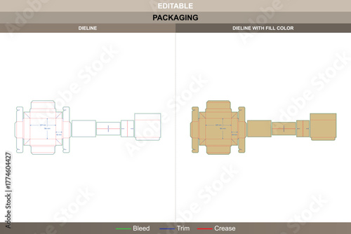 Custom dimensions tray box with 4 grids inserts paper dieline crafted through vector precision improving printing flow packaging structure accurate die line shape holds inserts firmly