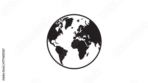 Globe icon vector illustration simple flat design element isolated on white background for web and mobile apps