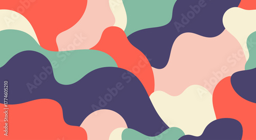 Organic Abstract Pattern - Flowing Shapes & Vibrant Colors