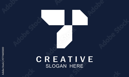 Modern T shape logo symbol