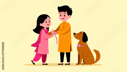 Sister tying rakhi on brothers wrist during raksha bandhan festival