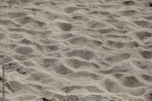 Fototapeta Naklejka Na Ścianę i Meble -  The sandy beach in Mielno, located on the Baltic Sea in Poland, can serve as a natural backdrop