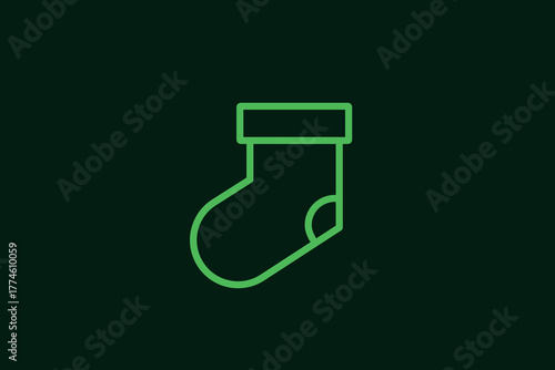 sock for gifts illustration in flat style design. Vector illustration.	