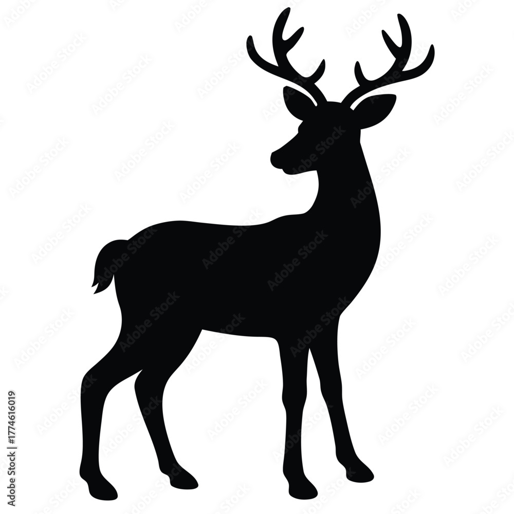 Obraz premium Majestic deer silhouette, a symbol of nature and wildlife