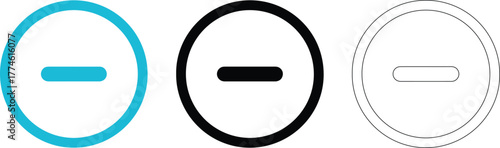Free Download Subtraction or remove sign icon set, minimalist vector illustration isolated on white background for infographic or web design - GFXLoad