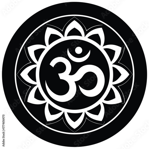 Om symbol in lotus flower for your design ideas and concepts