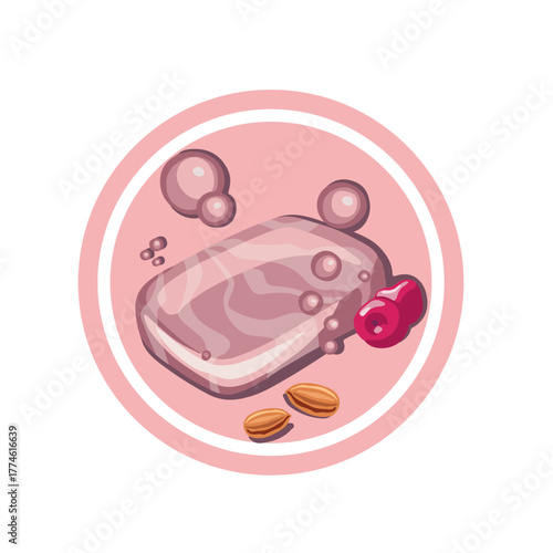 Foaming soap with cherry aroma illustration