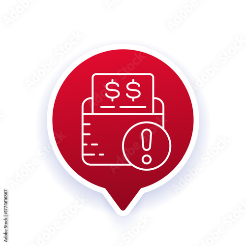 due bills line icon, finance and money