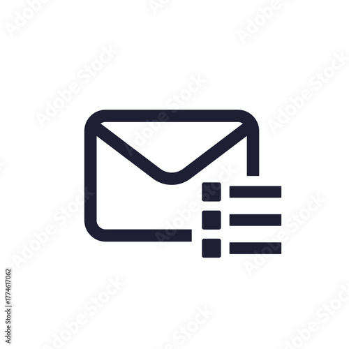 mailing list icon on white