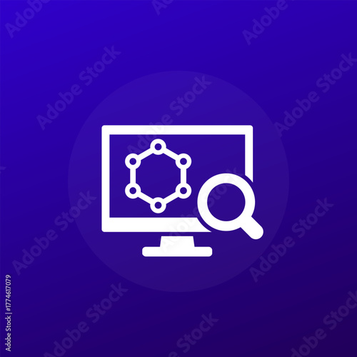 material research vector icon with graphene molecule