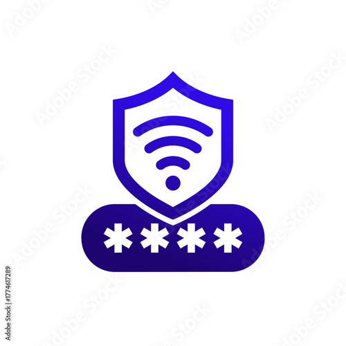 secure wi-fi connection icon, connect to protected wifi network
