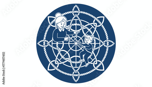 Generational Guidance within Celtic Knot Design: Grandmother and Grandson Teaching and Learning Heritage