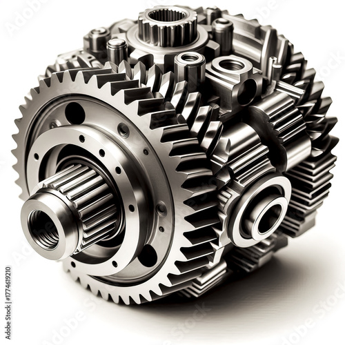 block of gears on light background