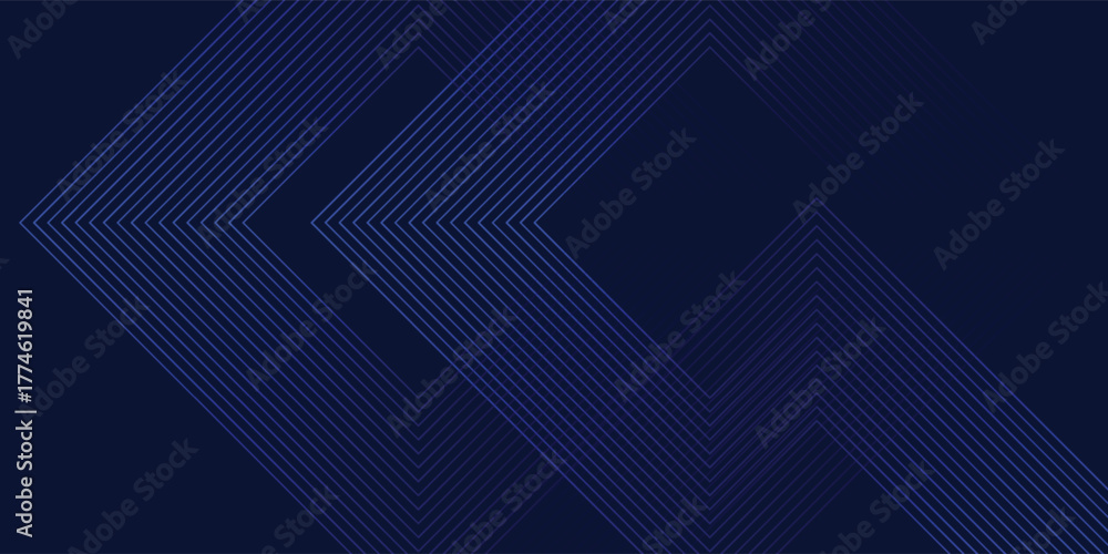 Obraz premium Symmetrical Chevron Lines Gradient Background in Dark Navy Blue