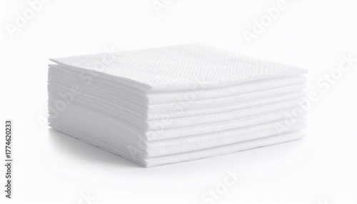 A pristine stack of clean, white napkins ready for use and various applications