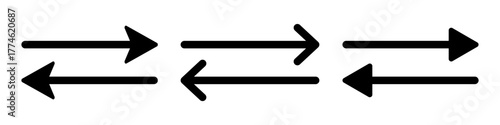 Set of horizontal arrows pointing in opposite directions