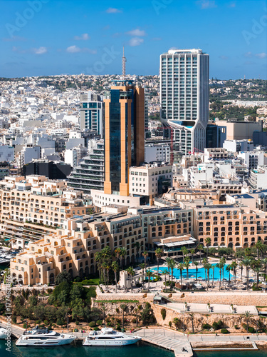 Bild auf Leinwand Aerial midday view of Sliema and St