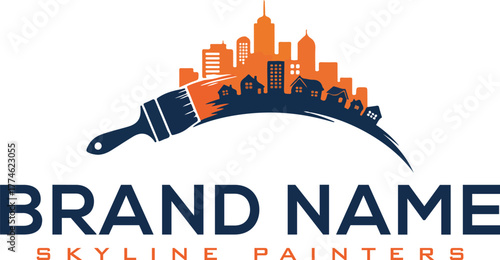 Color splash paint brush logo design for Painting Services Vector Logo design