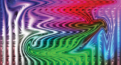 Colorful geometric abstract vector background with wavy lines and retro pattern design