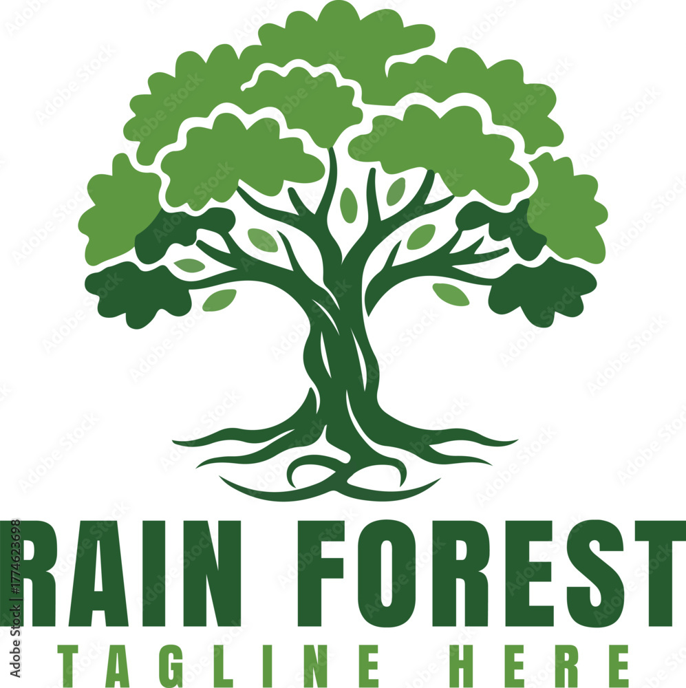 Obraz premium Growing Tree Logo Vector Illustration logo design