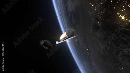 Intercontinental Ballistic Missile Stage Separation Test and Trajectory over Night Atmosphere Japan