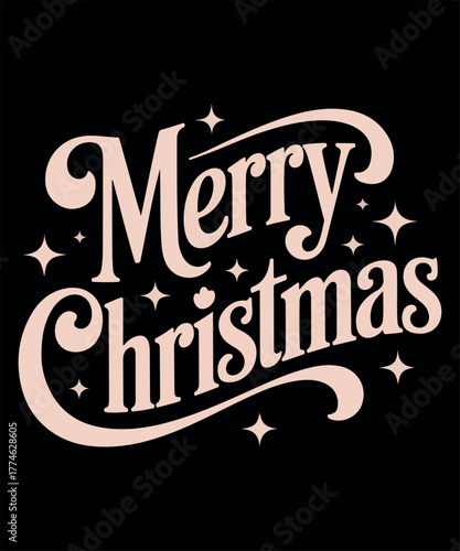 Elegant Merry Christmas Typography Design