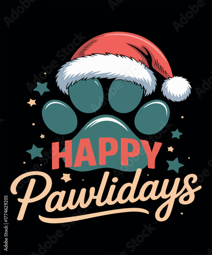 Happy Pawlidays Holiday Paw Print Shirt
