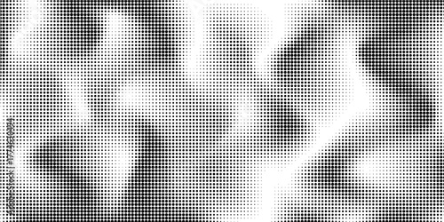 Abstract halftone wave dotted background. Fantastic monochrome texture. Pop art template for posters, labels, backdrops