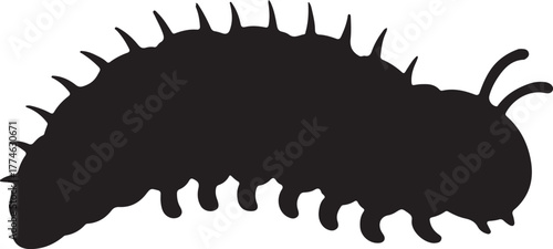  silllhouette larva animal vector