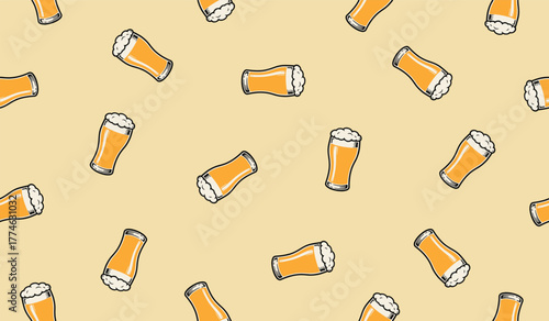 Fresh beer pattern background vector design