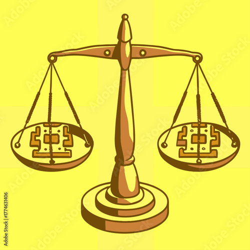 Symbolic Justice Scale Illustration Representing Balance and Equality
