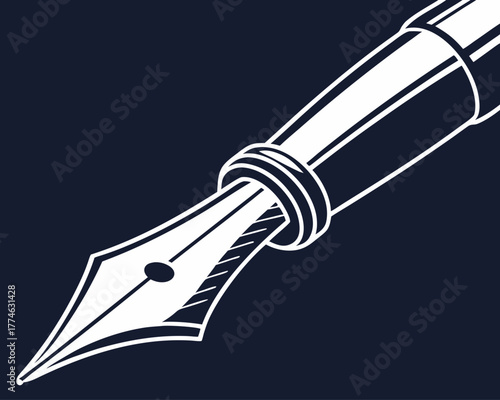 Elegant Fountain Pen Nib Illustration